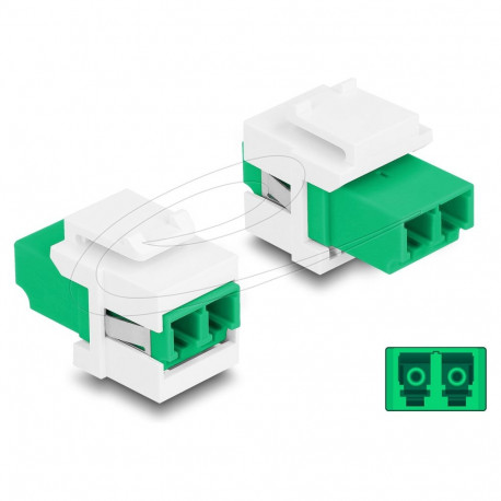 "Keystone Modul LC Duplex Buchse zu LC Duplex Buchse grün / weiß"