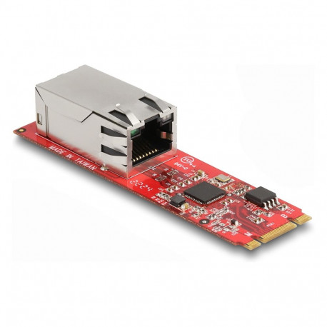 "Konverter M.2 Key B+M Stecker zu 1 x RJ45 2,5 Gigabit LAN Port horizontal"