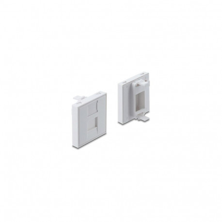 "Easy 45 V-Modulblende für Keystone Modul 1 Port mit Staubschutzklappe 45 x 45 mm weiß"