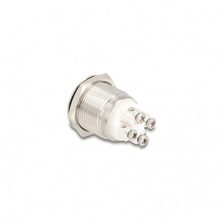 "Drucktaster zum Einbau 19 mm 4 x Schraubklemme LED tastend weiß"