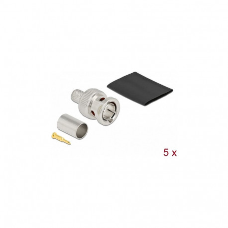 "BNC Stecker zum Crimpen RG6 mit passendem Schrumpfschlauch - 5 Stück"