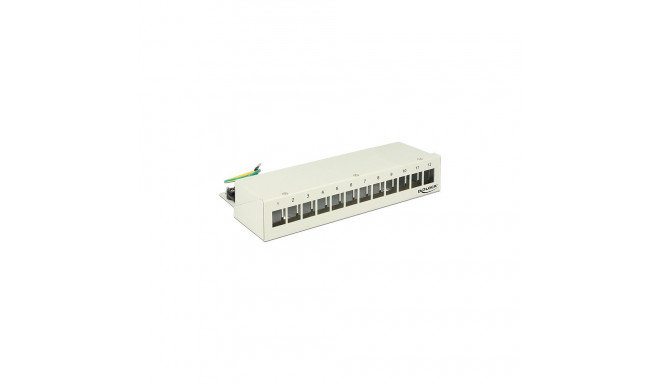 "Keystone Desktop Patchpanel 12 Port grau"