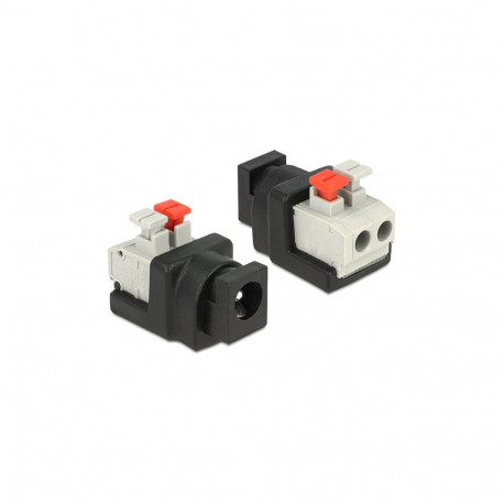 "Adapter DC 5,5 x 2,1 mm Buchse > Terminalblock mit Drucktasten 2 Pin"