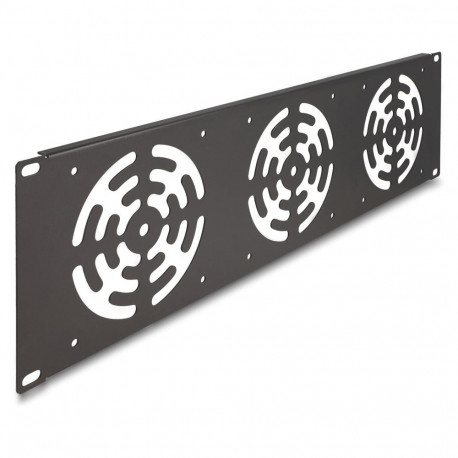 19" rack-paneel 3 ventilaatorile 120x120mm 3 HE, tumehall