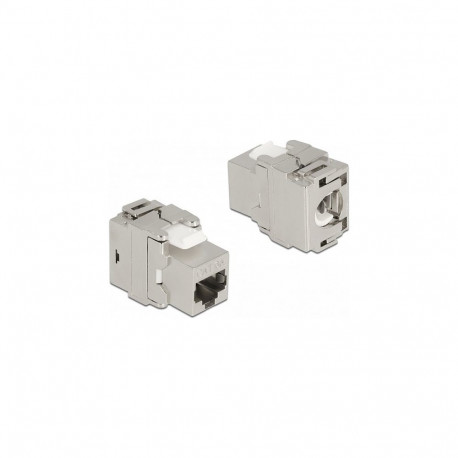"Keystone Modul RJ45 Buchse zu LSA Cat.6A 180° werkzeugfrei Metall"