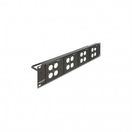 "Delock D-Typ 19? Patchpanel mit 4 D-Typ Platten 86 x 86 mm und 4 Ports 2 HE schwarz"