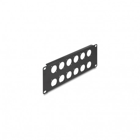 "D-Typ 10"" Patchpanel 12 Port 2 HE schwarz"