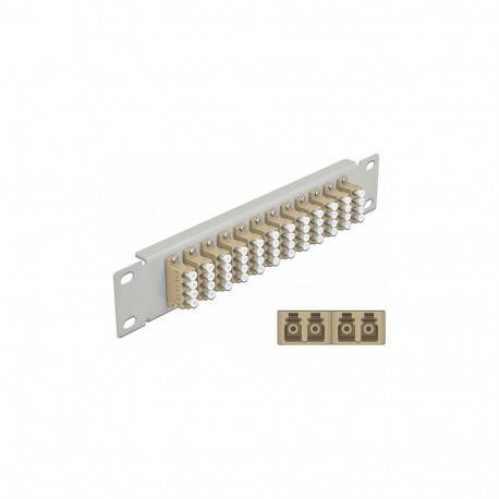 LWL patch-paneel 10" 12 Port LC Quad 1 HE, beež, hall
