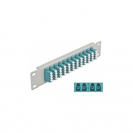 "Delock 10? LWL Patchpanel 12 Port LC Quad aqua 1 HE grau"