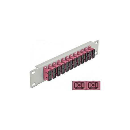 "Delock 10? LWL Patchpanel 12 Port SC Duplex violett 1 HE grau"
