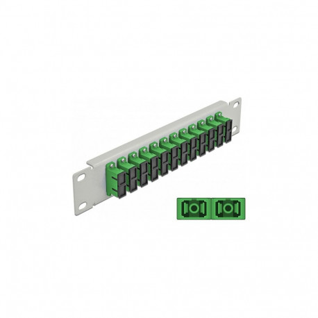 "Delock 10? LWL Patchpanel 12 Port SC Duplex grün 1 HE grau"