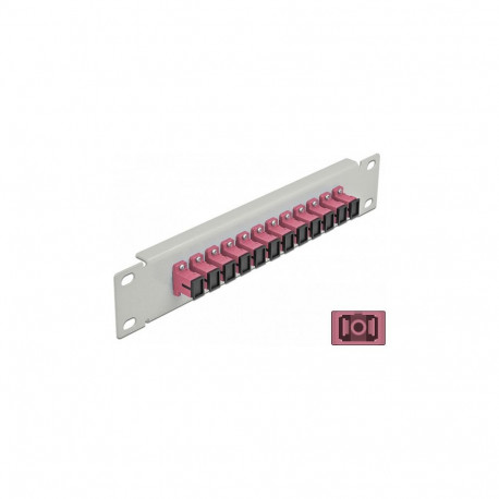 "Delock 10? LWL Patchpanel 12 Port SC Simplex violett 1 HE grau"