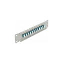 Delock 10-tolline kiudoptiline patch-paneel 12 porti LC Duplex aqua 1U hall