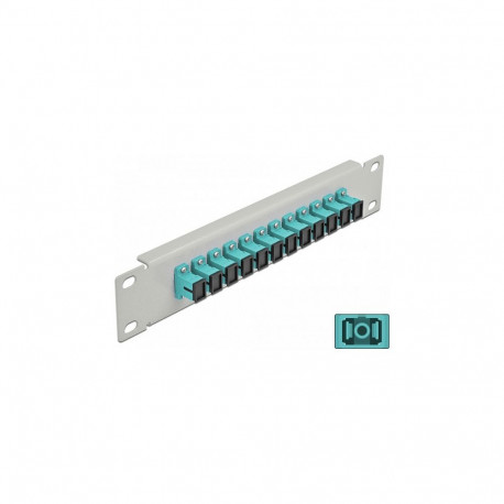 LWL patch-paneel 10″ 12 porti SC Simplex aqua 1 HE, hall