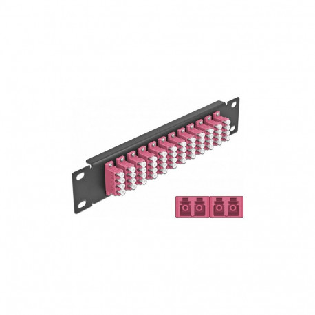"Delock 10? LWL Patchpanel 12 Port LC Quad violett 1 HE schwarz"