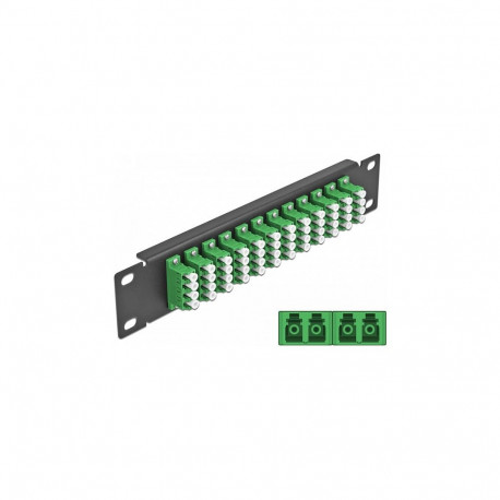 "Delock 10? LWL Patchpanel 12 Port LC Quad grün 1 HE schwarz"