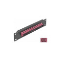 Delock 10" fiiberoptiline jauspaneel 12 porti SC Simplex lilla 1U must
