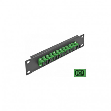 "Delock 10? LWL Patchpanel 12 Port SC Simplex grün 1 HE schwarz"