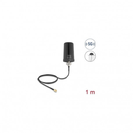 "Delock 5G LTE GNSS WiFi 6 Antenne SMA Stecker 1,1 - 4,0 dBi omnidirektional mit Anschlusskabel ULA1