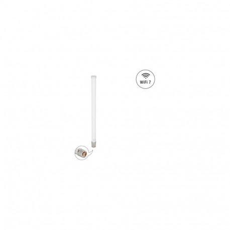 "Delock WiFi 7 Antenne N Stecker 4,5 - 6,6 dBi 32 cm omnidirektional starr outdoor weiß"