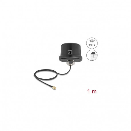 "WiFi 7 Antenne RP-SMA Stecker 3,1 - 3,5 dBi omnidirektional mit Anschlusskabel ULA100 1 m Dachmonta