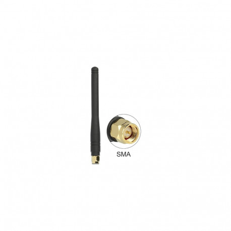 "Delock ISM 433 MHz Antenne SMA 2,5 dBi omnidirektional flexibel schwarz"