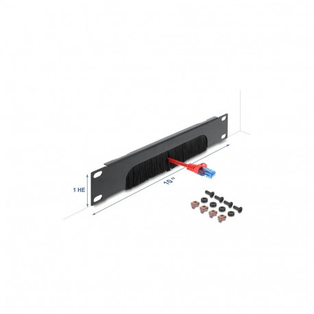 "Delock 10? Kabelmanagement Bürstenleiste unten offen 1 HE dunkelgrau"