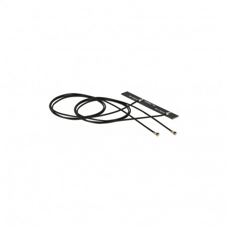 "DELOCK WLAN 802.11 ac/a/h/b/g/n Doppelantenne 2 x MHF 4L Stecker 3 - 5 dBi 2 x 50cm PCB intern Kleb