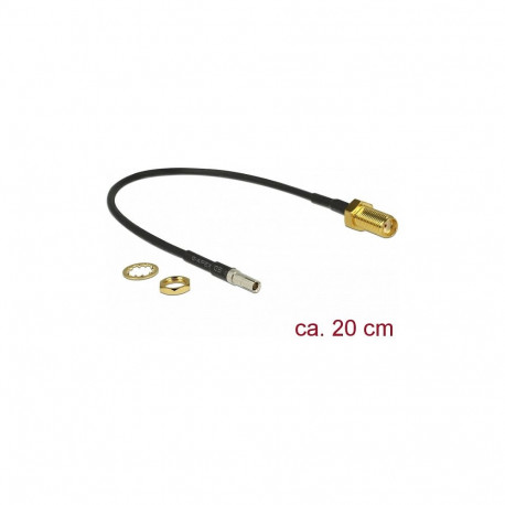 Delock antennikaabel SMA pesa paigaldamiseks > TS-9 pistik RG-174 20 cm must