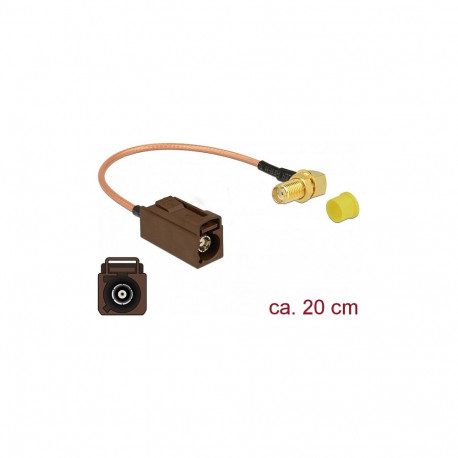 "Antennenkabel FAKRA F Buchse > SMA 90° Buchse zum Einbau RG-316 20 cm"