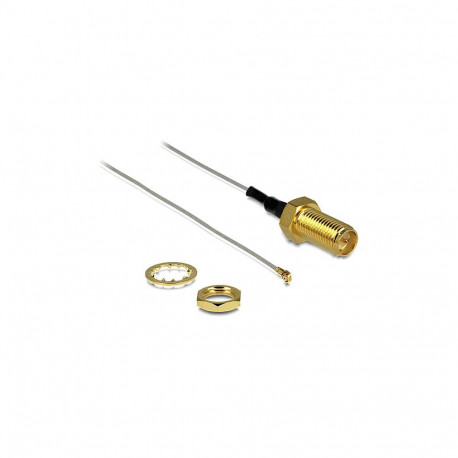 "Antennenkabel RP-SMA Buchse zum Einbau zu I-PEX Inc., MHF® III Stecker 0.81, 20 cm Gewindelänge 10 