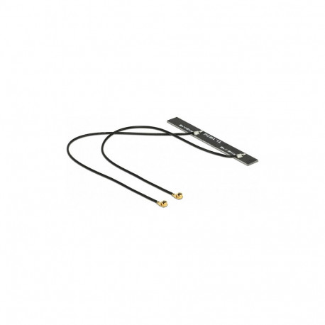 "DELOCK WLAN 802.11 ac/a/h/b/g/n Doppelantenne 2 x MHF Stecker 5 dBi 250mm PCB intern Klebemontage"