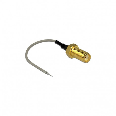 "Antennenkabel SMA Buchse zum Einbau > offenes verzinntes Kabelende 1,37 94,8 mm, Gewindelänge 10 mm