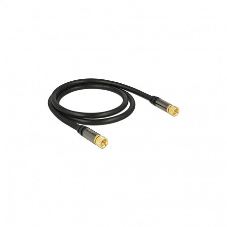 Antennikaabel F-pistik – F-pistik RG-6/U 1m, must