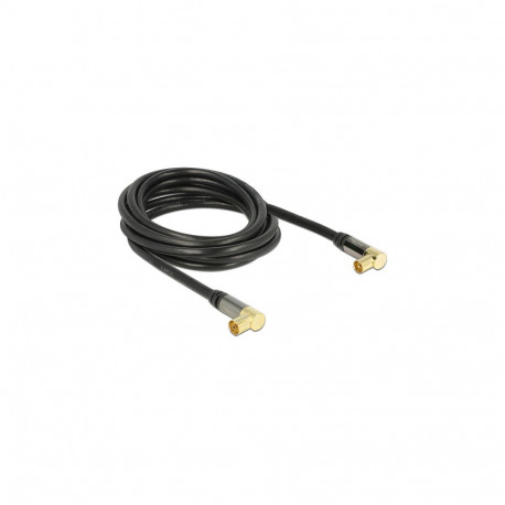 "Antennenkabel IEC Stecker gewinkelt > IEC Buchse gewinkelt RG-6/U 3 m schwarz"