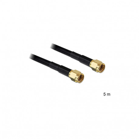 "DELOCK HF RP-SMA Stecker > RP-SMA Stecker 5m LMR195 low loss"