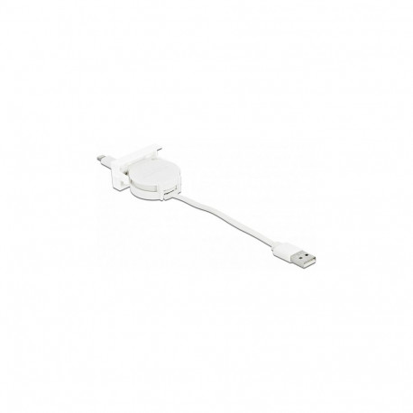 "Easy 45 Modul USB 2.0 Ausrollkabel USB Typ-A zu 8 Pin Lightning Stecker weiß"