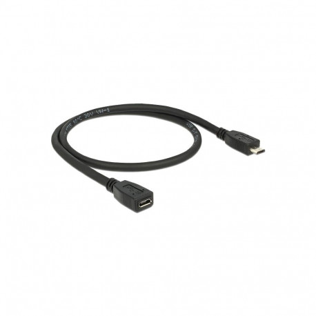 "DELOCK Kabel USB 2.0 Micro B Stecker > USB 2.0 Micro B Buchse Verlngerung 0.5m"