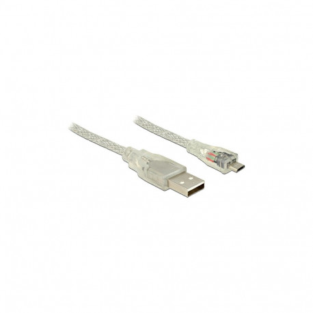 "DELOCK Kabel USB 2.0 Typ-A Stecker > USB 2.0 Micro-B Stecker 2 m transparent"