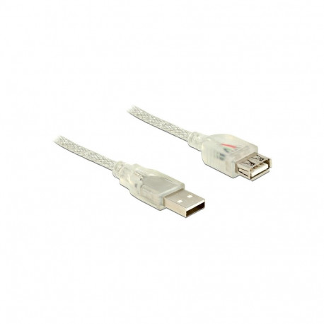 Delock USB 2.0 tüüp-A pikenduskaabel 2 m läbipaistev