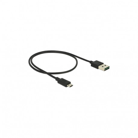 "DELOCK Kabel EASY-USB 2.0 Typ-A Stecker > EASY-USB 2.0 Typ Micro-B Stecker schwarz 50 cm"