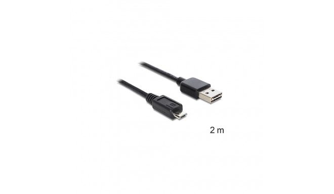 DELOCK EASY USB 2.0-A > Micro-B kaabel 2 m, pistik/pistik