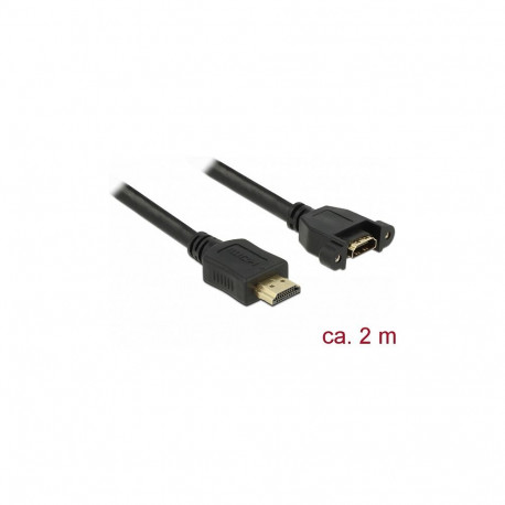 "DELOCK Kabel HDMI-A Stecker > HDMI-A Buchse zum Einbau 4K 30 Hz 2 m"