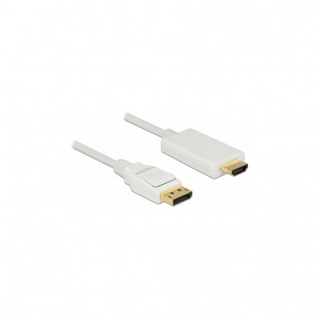 "DELOCK Kabel Displayport 1.2 Stecker > High Speed HDMI-A Stecker Passiv 4K 2 m weiss"