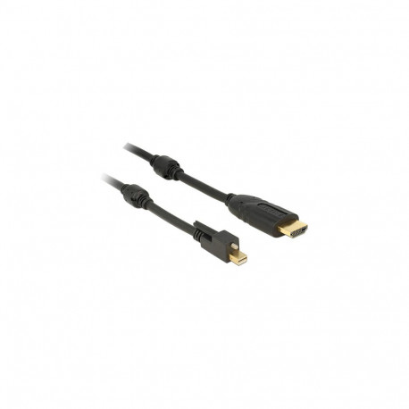 "DELOCK Cable mini Displayport 1.2 male with screw > HDMI male 4K Active black 1 m"