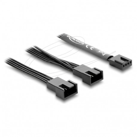 "Delock Y-Lüfterkabel 1 x 4 Pin PWM Buchse zu 2 x 4 Pin PWM Stecker schwarz ? 50 cm Länge mit 20 cm 