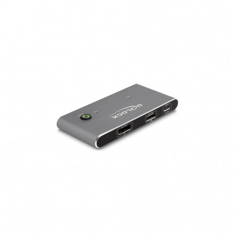Delock USB-C KVM-lüliti DisplayPort 8K 30 Hz USB 2.0