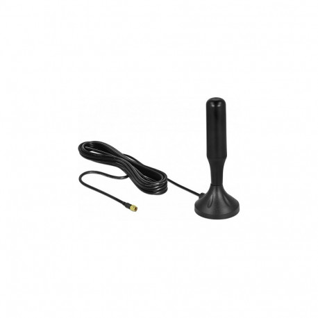 "LTE Antenne SMA Stecker 3 - 5 dBi 12,4 cm starr omnidirektional mit magnetischem Standfuß und Ansch