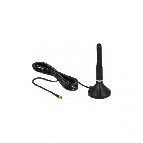 Delock LTE-antenn SMA-pistik 2 - 3 dBi 11 cm jäik omnisuunaline magnetaluse ja RG-174 A/U 3 m ühendu