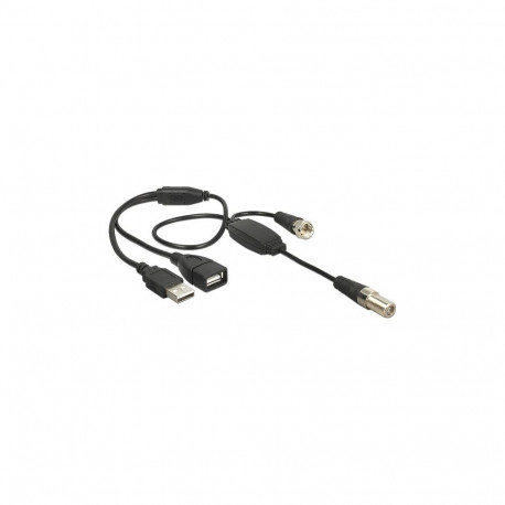 Antennikaabel F-pesa > F-pistik, fantoomtoide 5V USB kaudu, 22cm